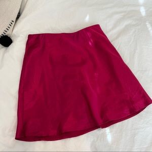 F21 Hot Pink Satin Skirt
